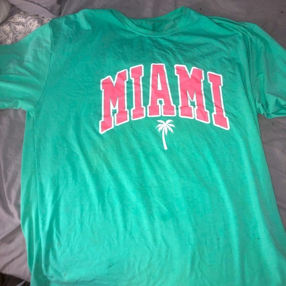 Teal Miami T-shirt - Picture 1 of 1